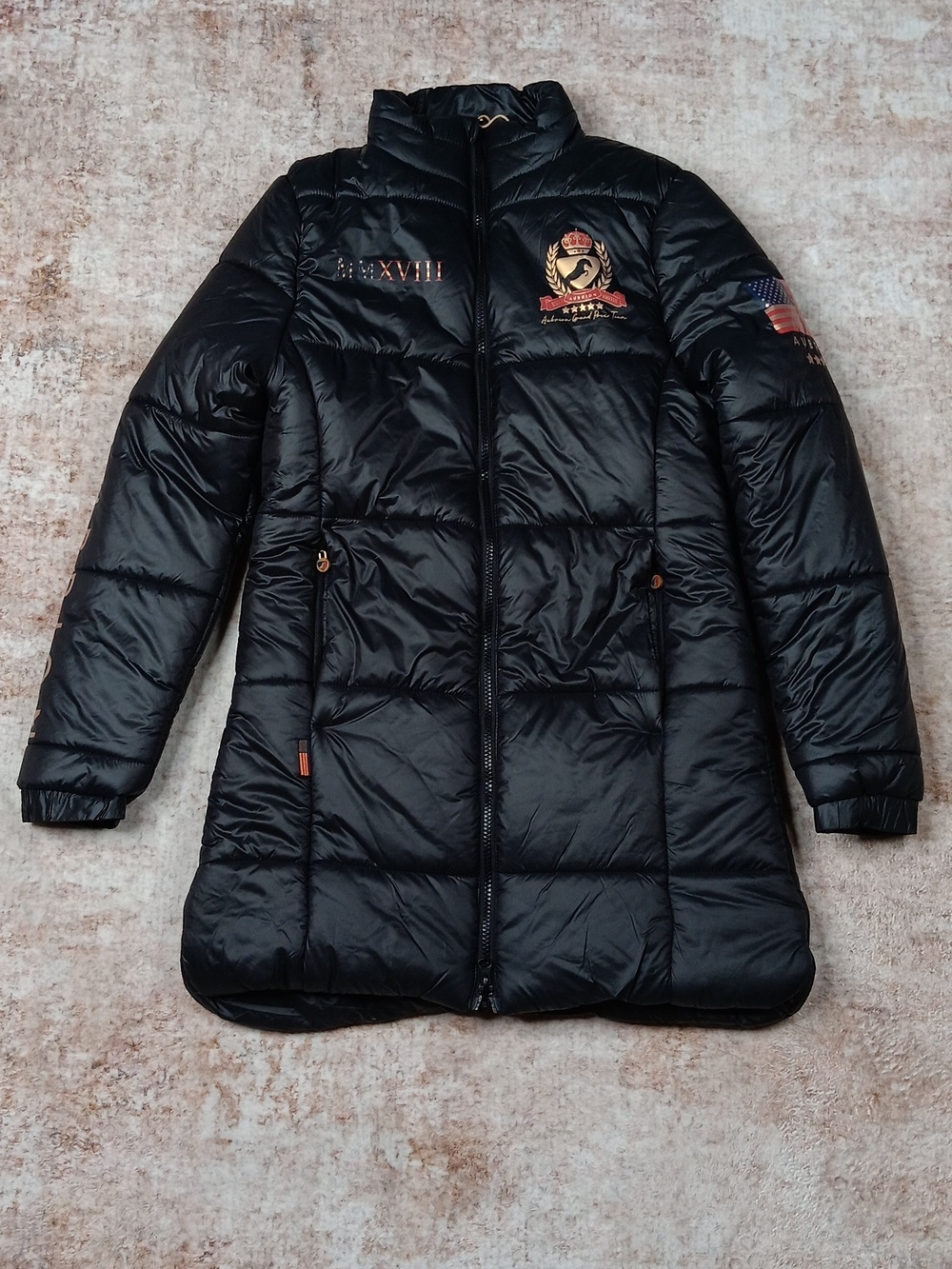 New Aubrion Black Quilted Puffer Coat Womens XS